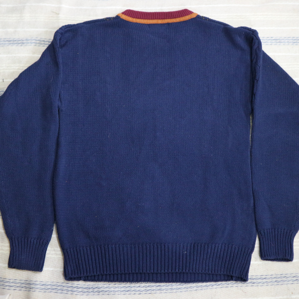 Gant Deep Blue Argyle Woven Crewneck Sweater View 3